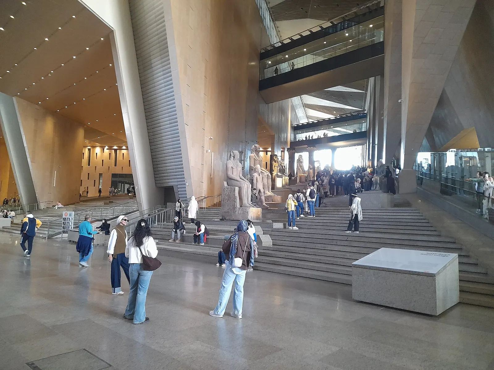 Large museum architecture and Egyptian collection setting